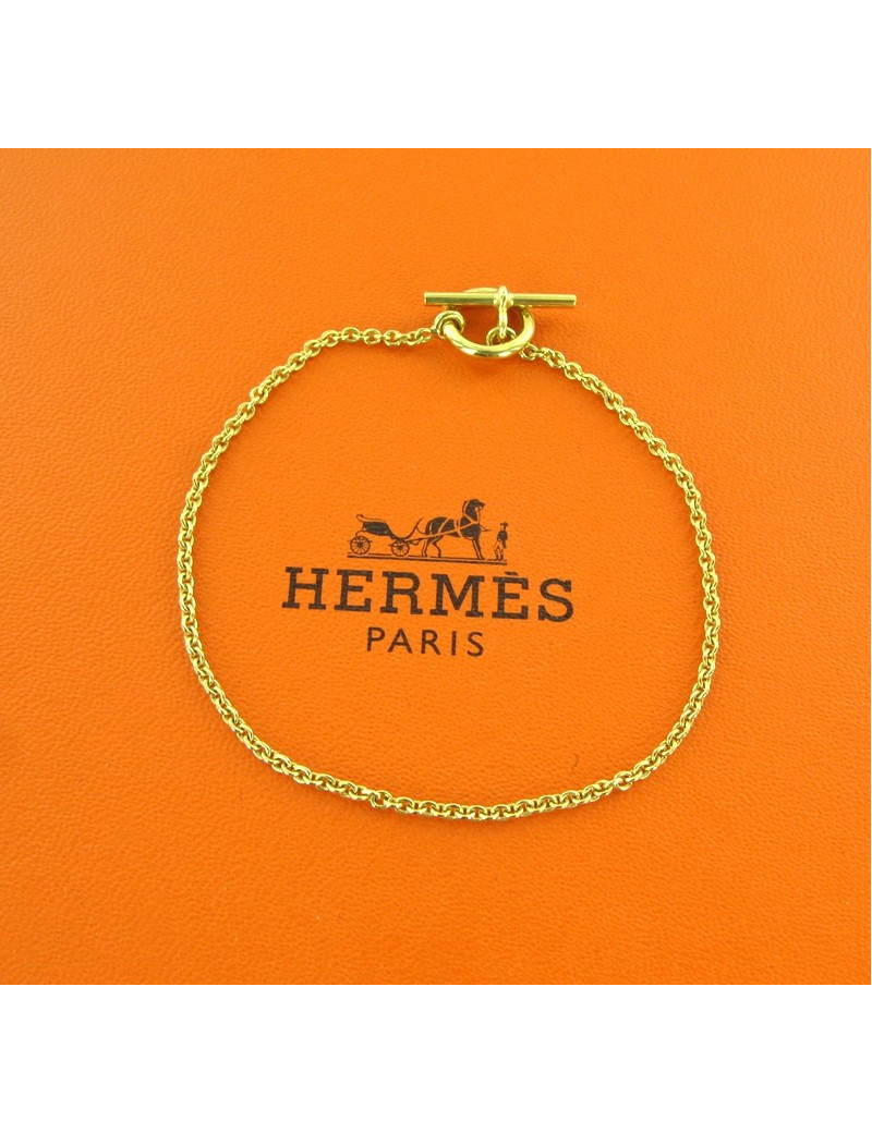 Bracelet HERMES en or jaune mini chaîne d'ancre