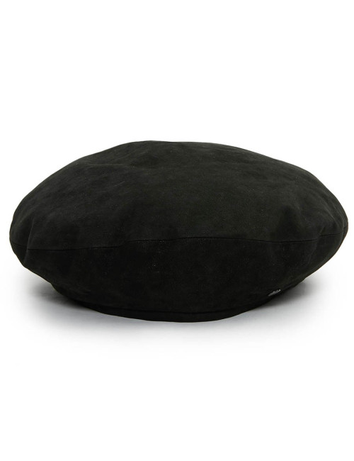 Beret MAISON MICHEL noir cuir d'agneau