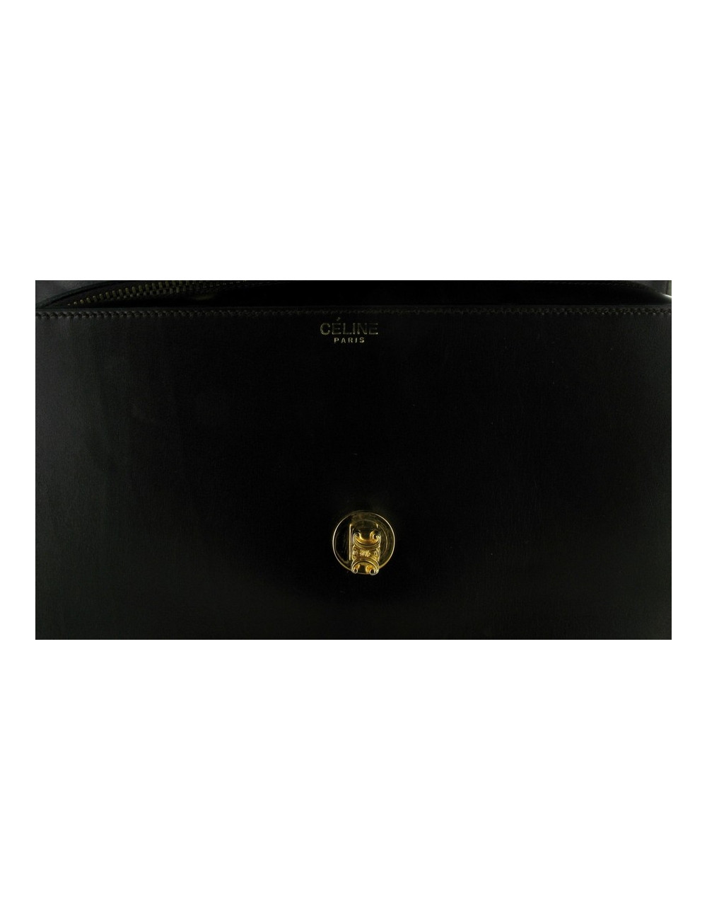 Sac CELINE vintage en cuir marron foncé porté main