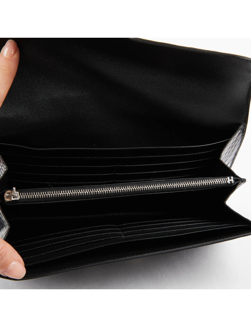 Pochette HERMES crocodile noir
