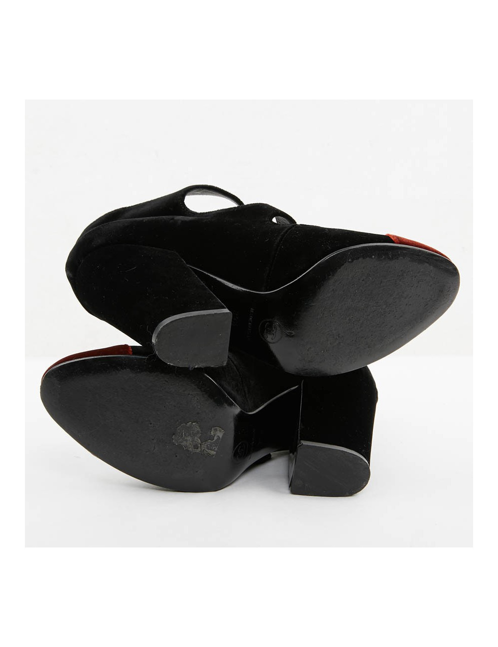 Escarpins CHANEL T 39.5 velours bicolore