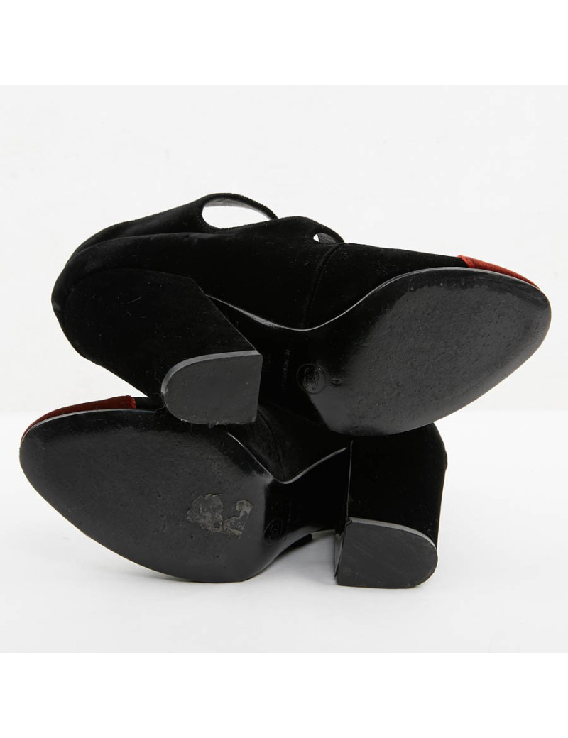 Escarpins PRADA T 39.5 velours bicolore