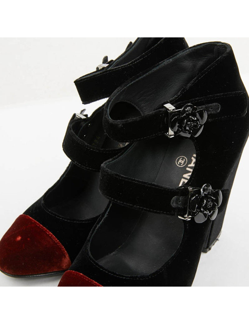 Escarpins PRADA T 39.5 velours bicolore