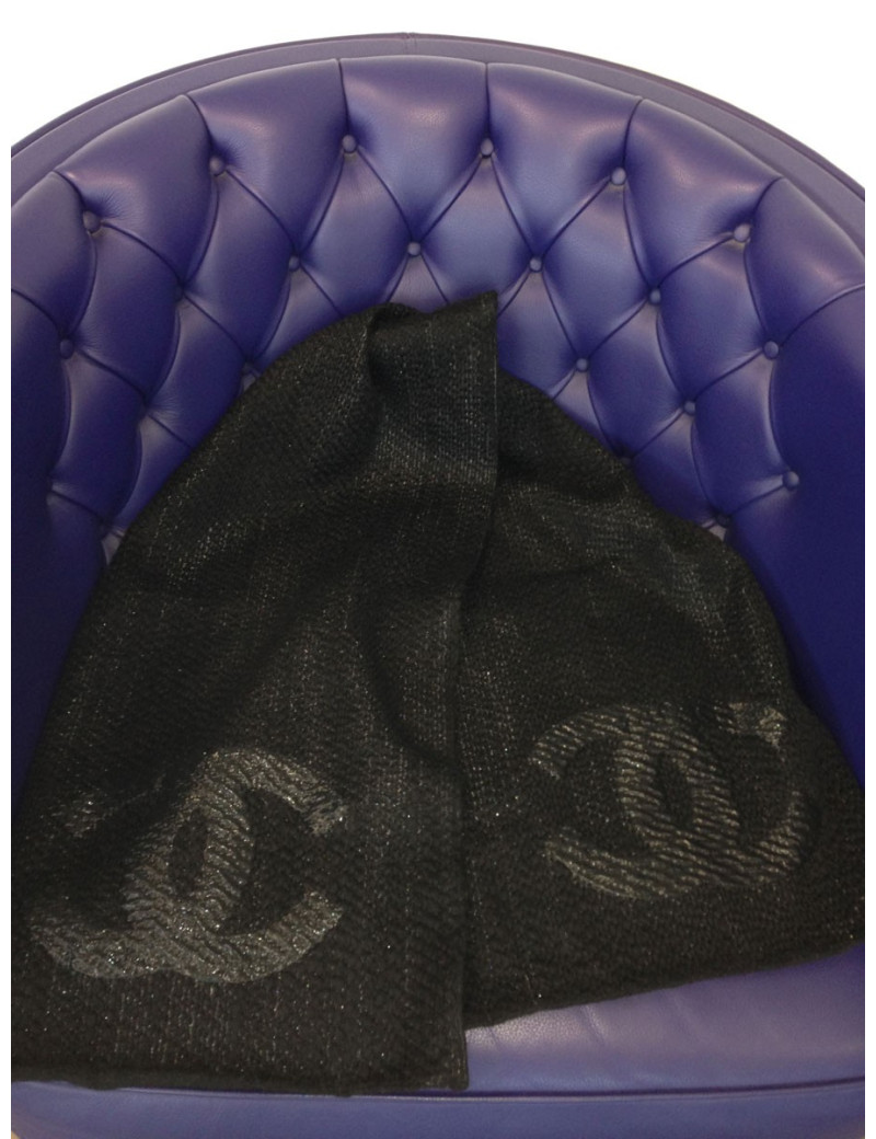 Écharpe CHANEL laine et lurex logo CC