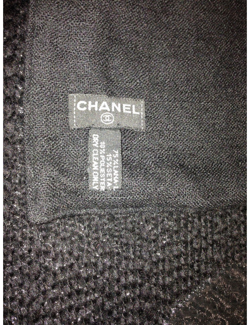 Écharpe CHANEL laine et lurex logo CC