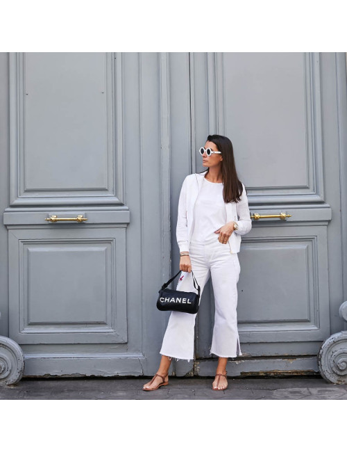 Sac Chanel toile bicolore