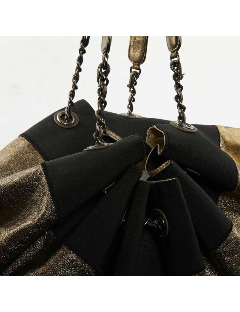 Grand sac Chanel doré brillant