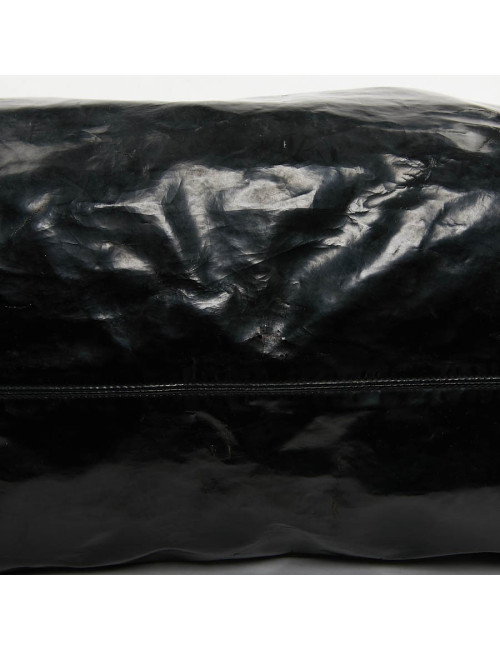 Sac cabas CHANEL cuir verni noir