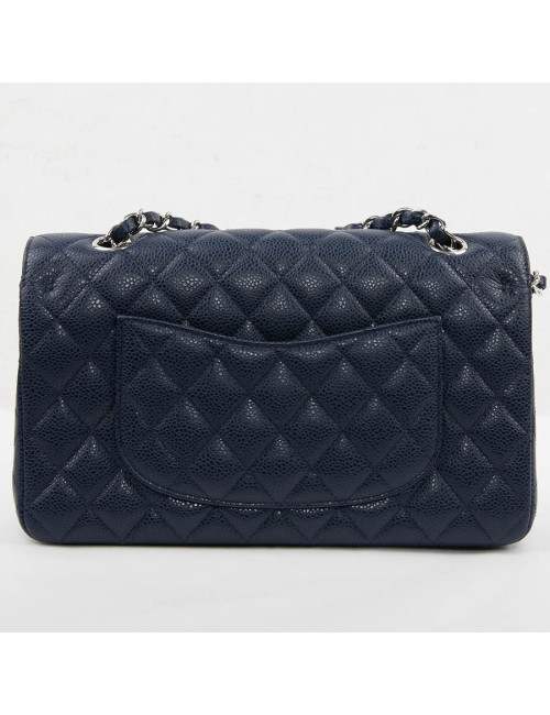 Sac Timeless CHANEL cuir caviar bleu 
