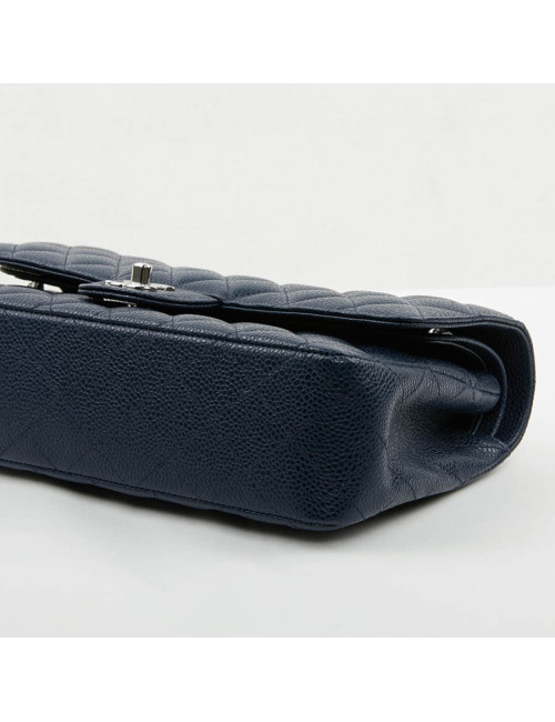 Sac Timeless CHANEL cuir caviar bleu 