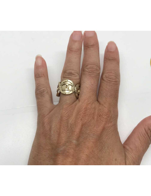 Bague CHANEL CC dorée or pâle