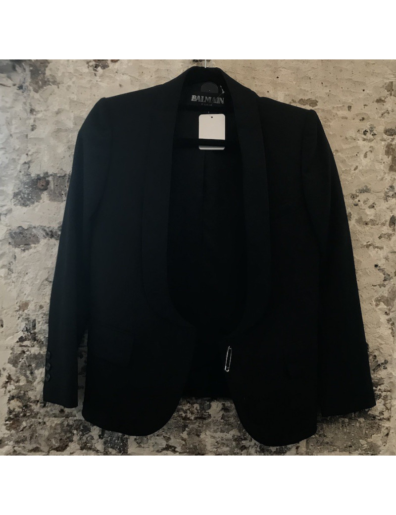 Veste BALMAIN T38 smoking en laine noire