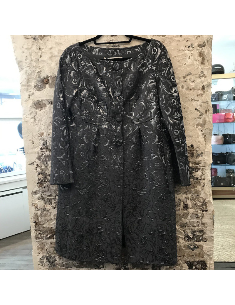 Manteau VALENTINO 8 it soie et viscose gris et fils d'argent