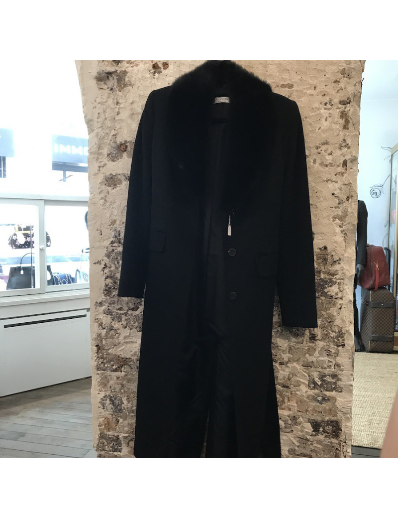 Manteau YVES SAINT LAURENT col de fourrure