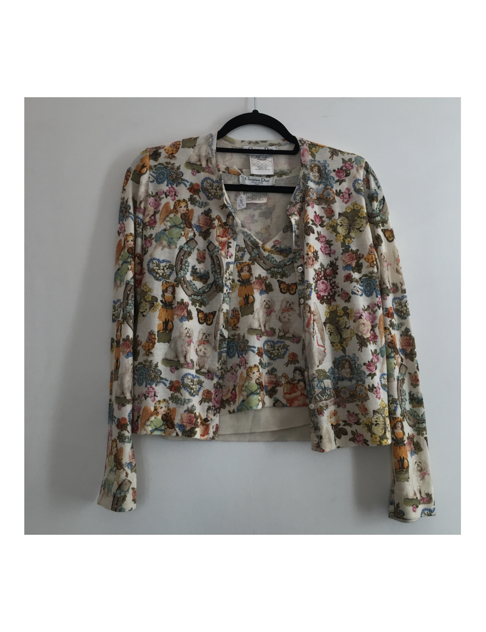 Ensemble CHRISTIAN DIOR haut et gilet motifs peintures