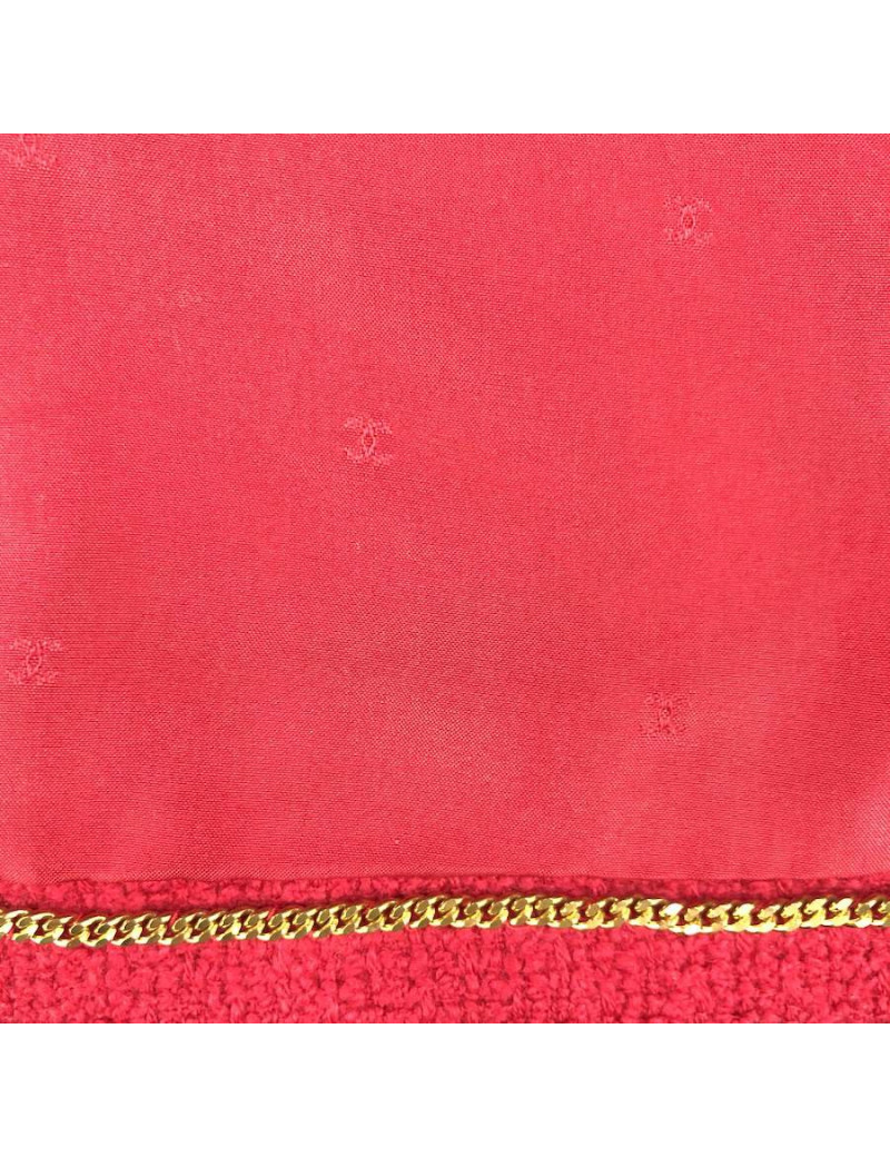 Veste croisée CHANEL tweed rouge T36