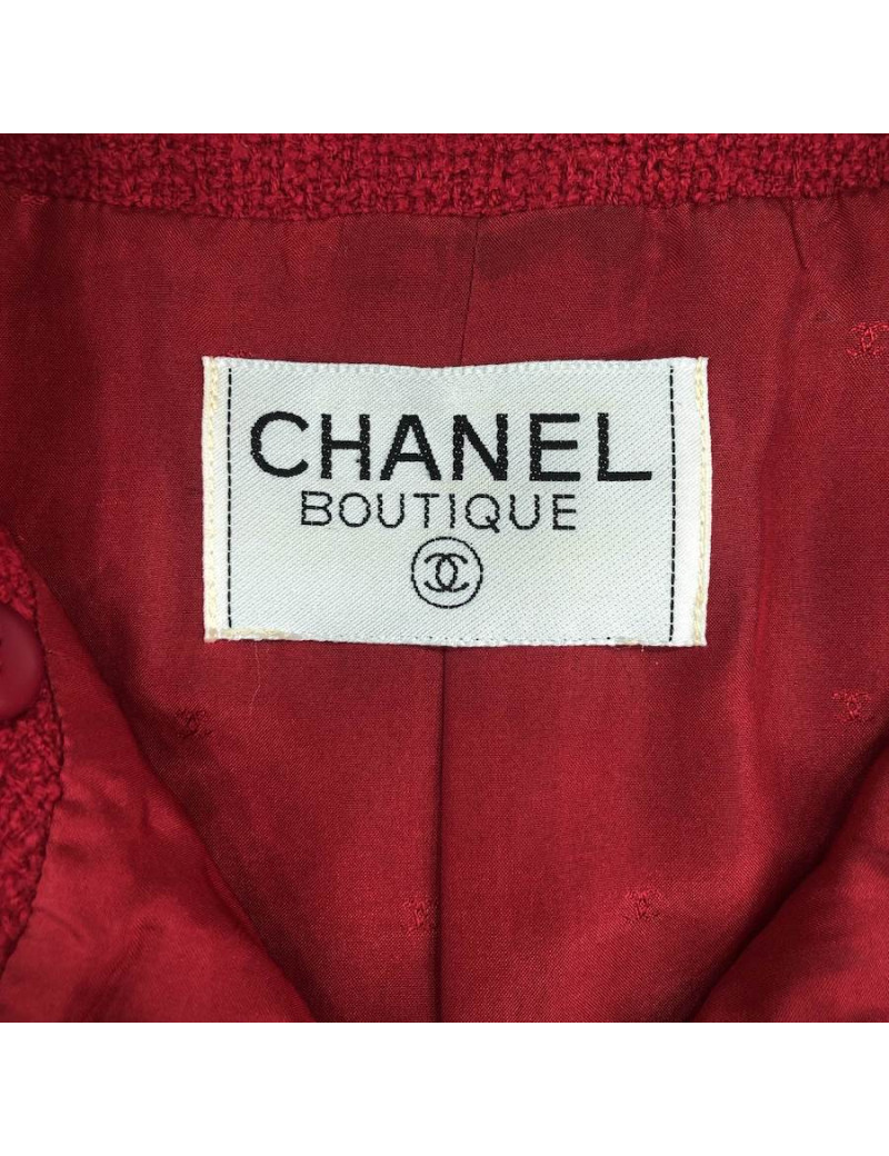 Veste croisée CHANEL tweed rouge T36