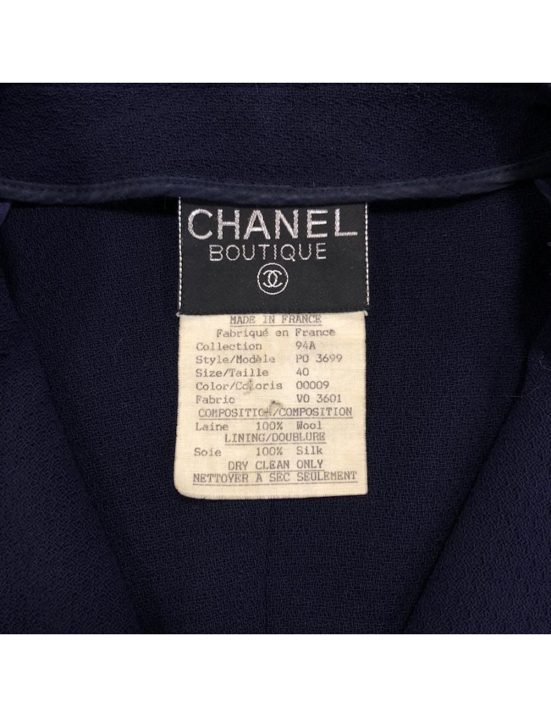 Robe Manteau T 40 CHANEL bleue