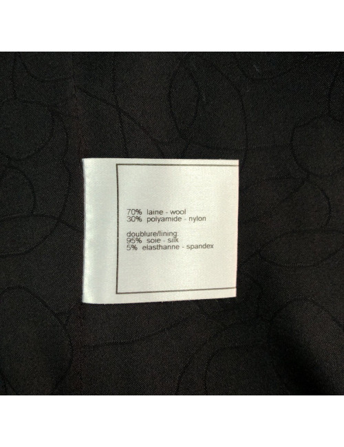 Veste T 36 CHANEL en tweed noir avec fil blanc