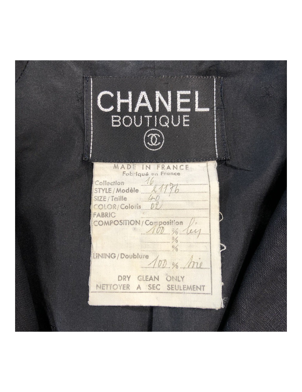 Veste T 40 CHANEL 100 % lin