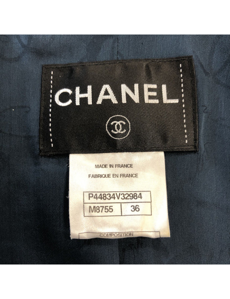 Veste CHANEL T36 tweed vert