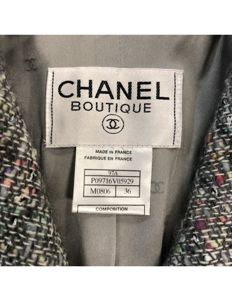 CHANEL veste T36 tweed