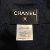 Veste Chanel T38 tweed noir et bleu