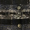 Veste Chanel T38 tweed noir et bleu