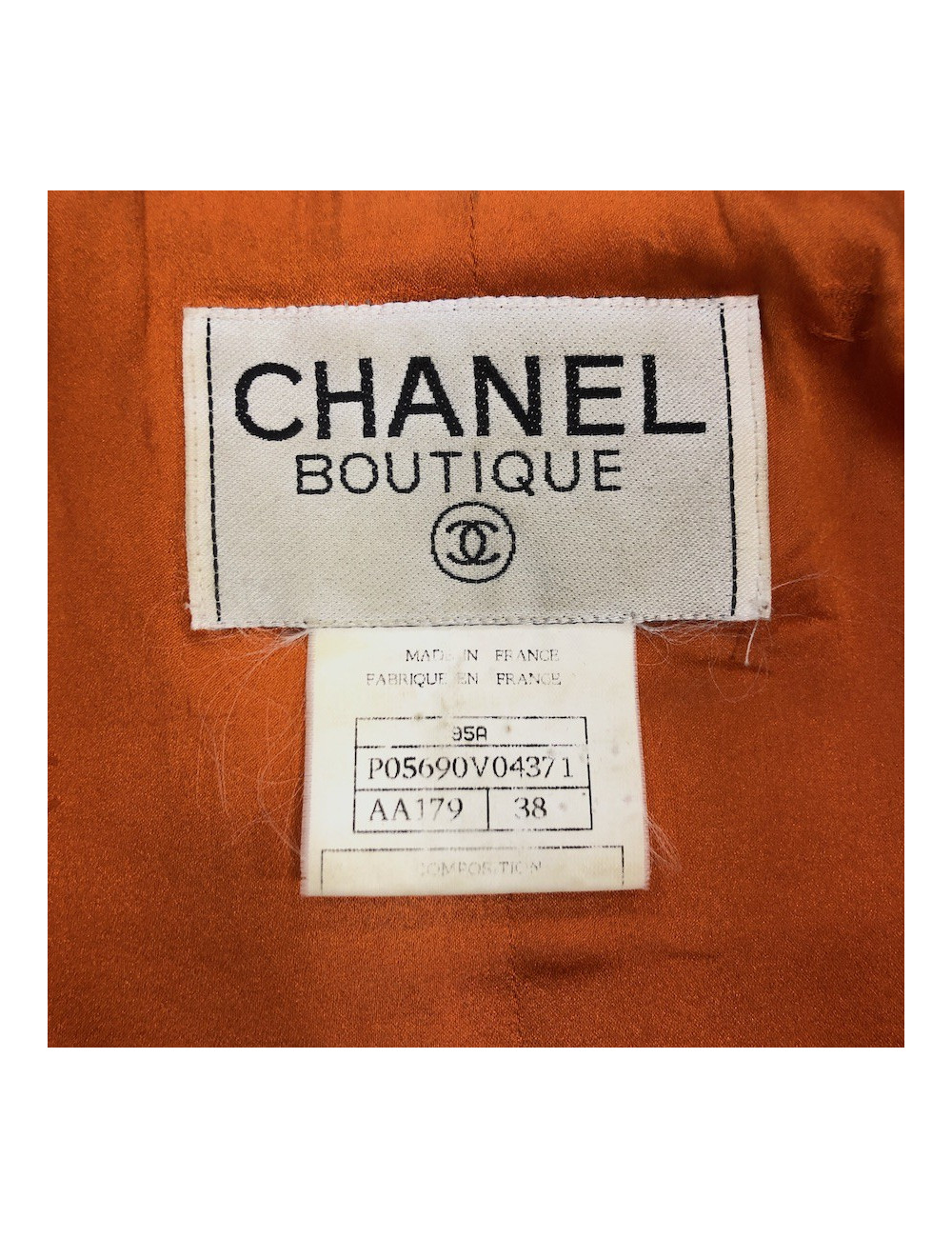  CHANEL Veste Vintage tweed corail 
