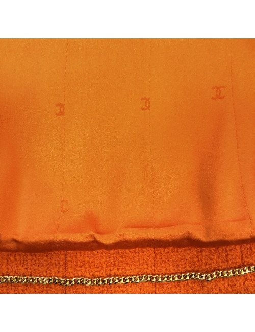 Veste T 38 CHANEL tweed corail Vintage