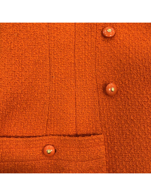 Veste T 38 CHANEL tweed corail Vintage