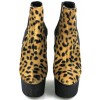 Boots compensées GIAMBATTISTA en poulain imprimé léopard