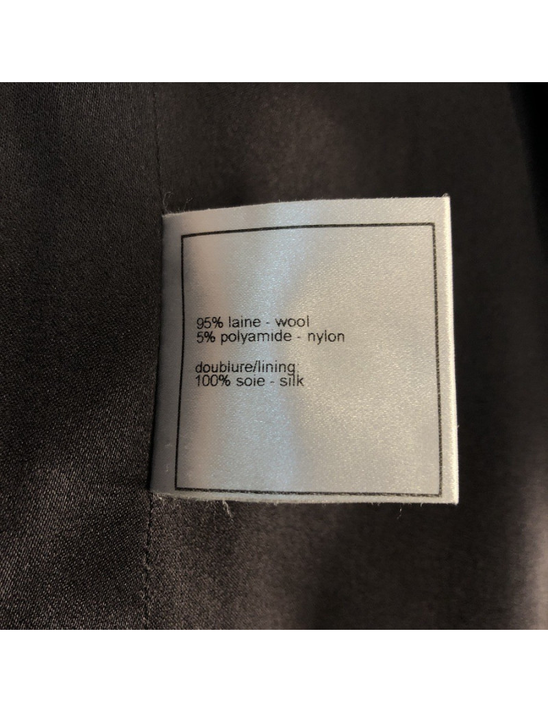 Manteau CHANEL T36 laine noire et fils d'argent