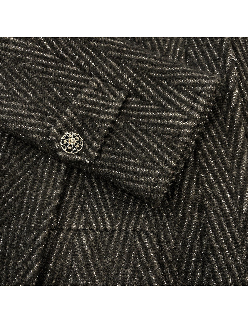 CHANEL Paris-Moscow Cape-coat  in grey wool 