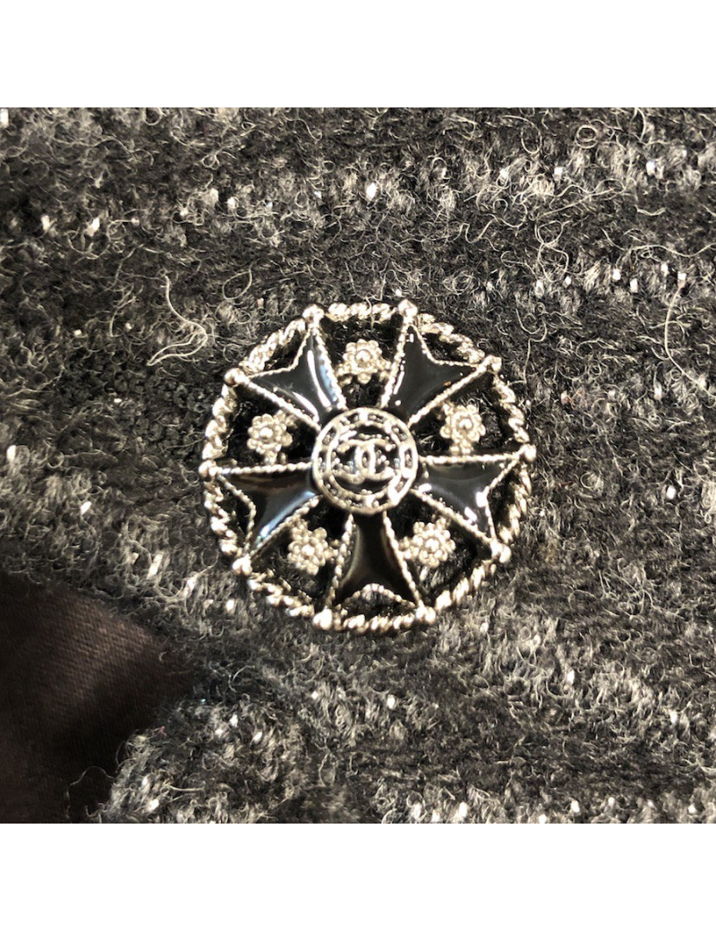 CHANEL Paris-Moscow Cape-coat  in grey wool 