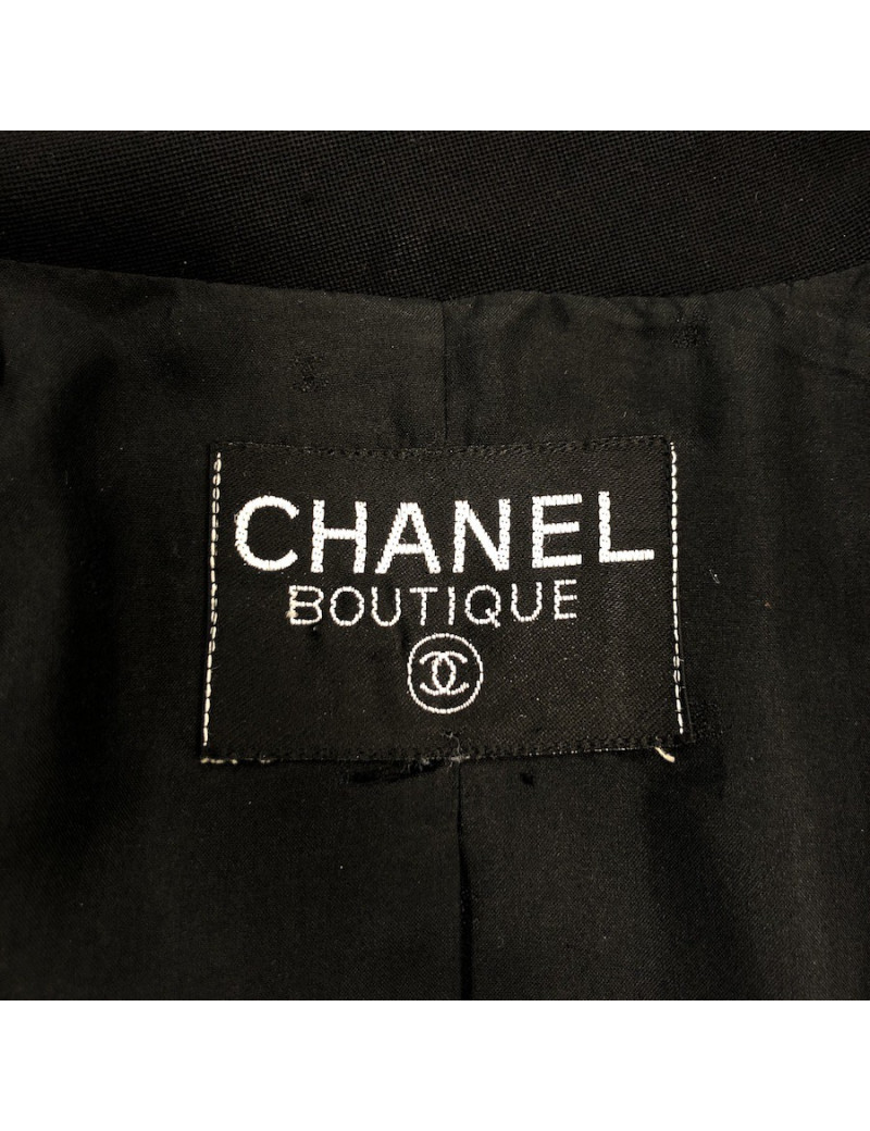 Veste longue croisée CHANEL noire