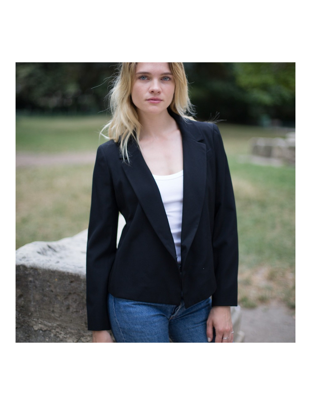 Chanel double breasted black jacket size 34FR