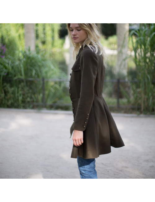 Chanel Robe T40 cachemire vert kaki