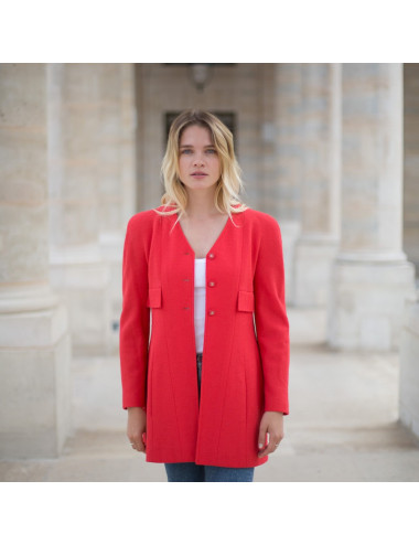 Veste T40 CHANEL en tweed corail  2