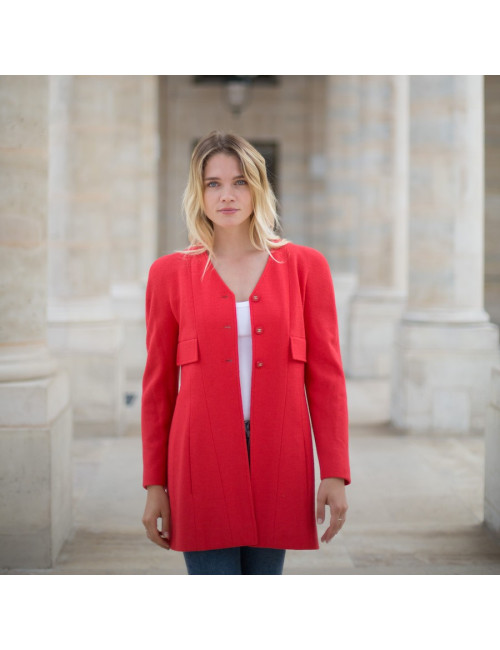 Veste T40 CHANEL en tweed corail 