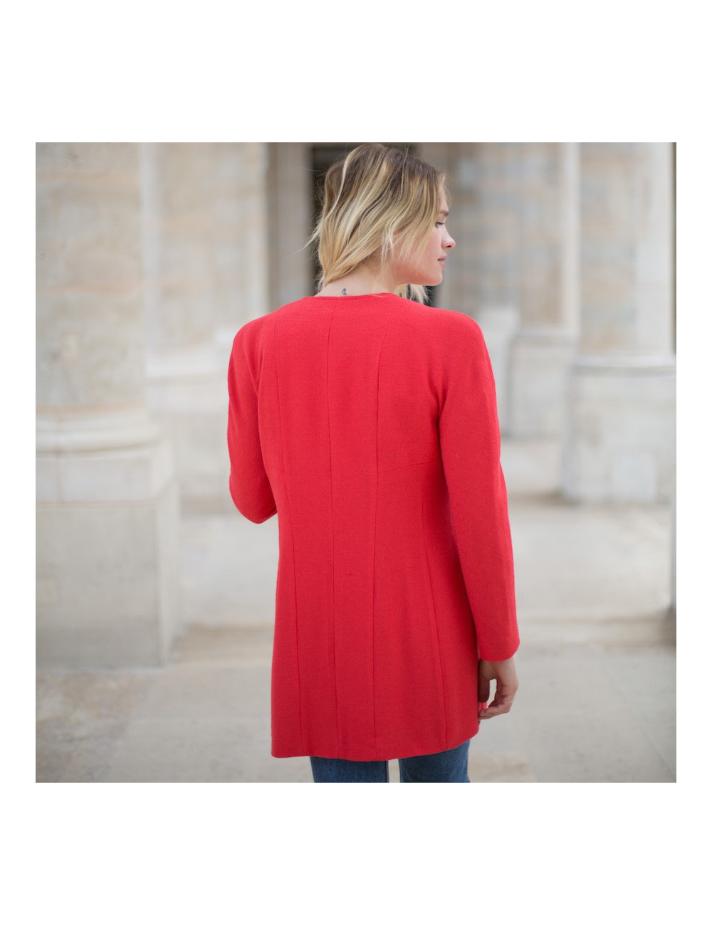 Veste T40 CHANEL en tweed corail 