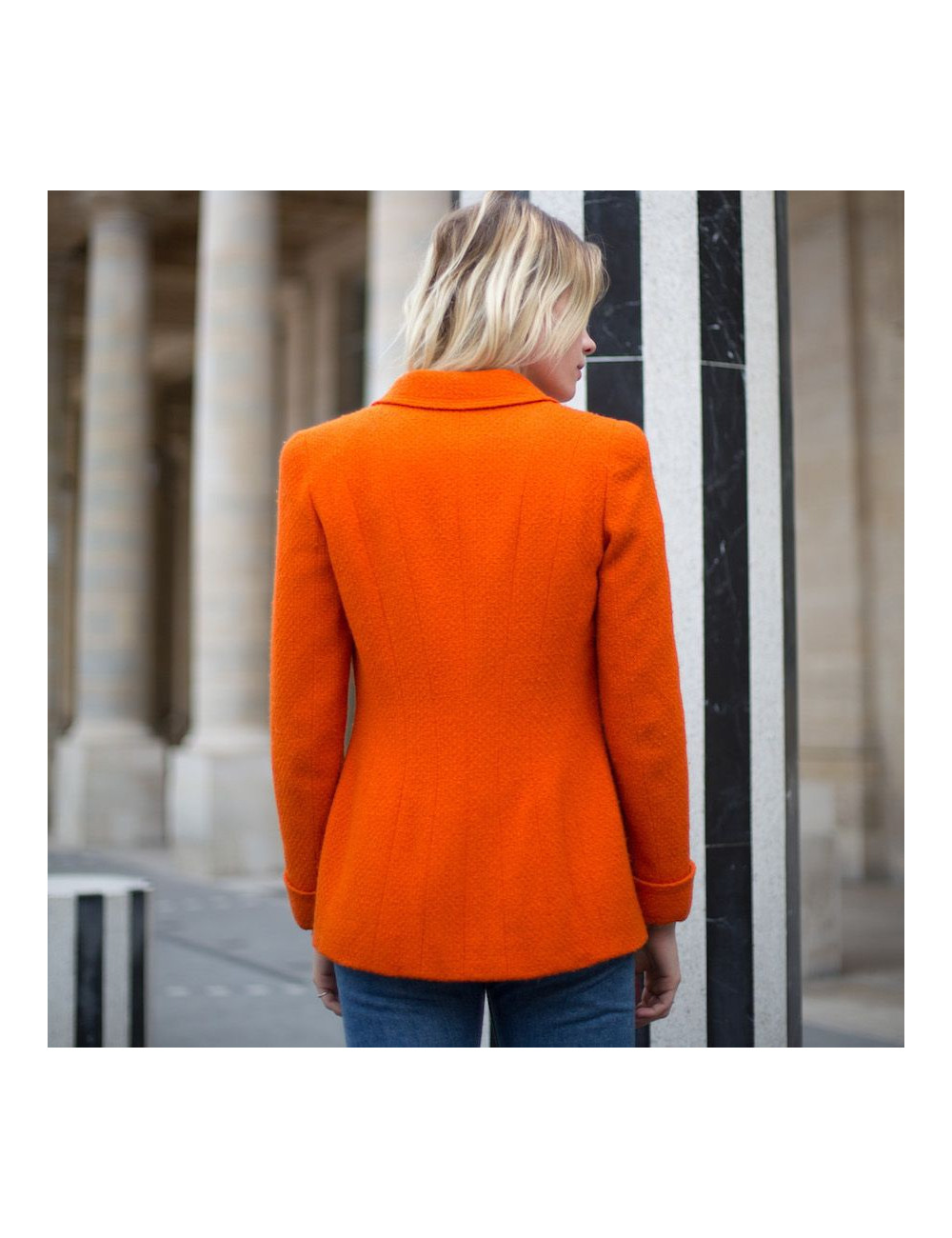 Veste T 38 CHANEL tweed corail Vintage