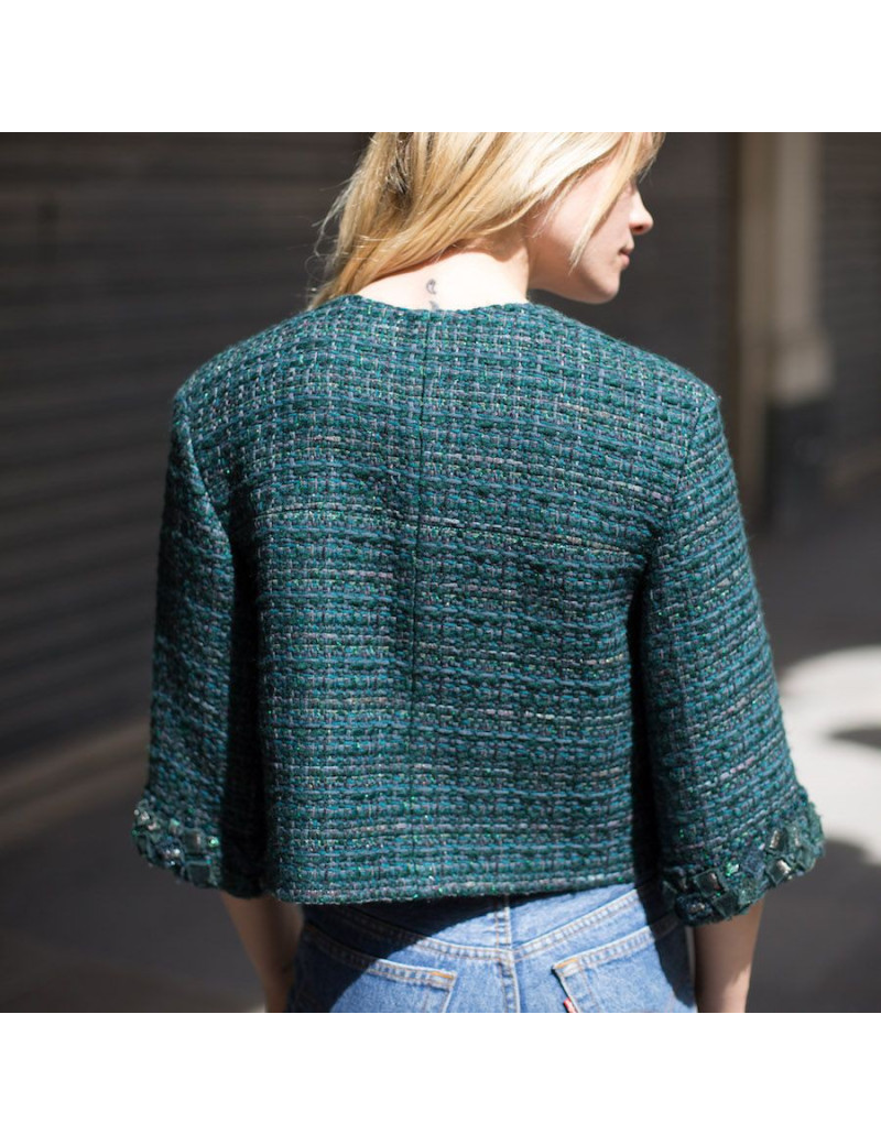 CHANEL T36 green tweed jacket