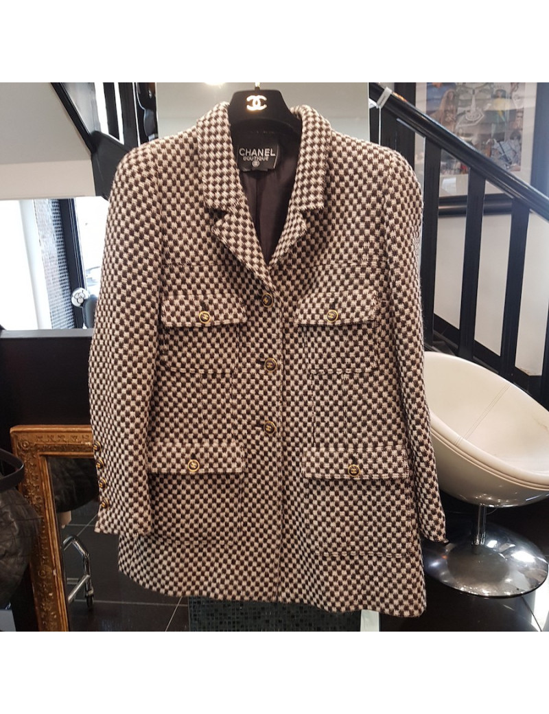 Veste pied de poule CHANEL T38