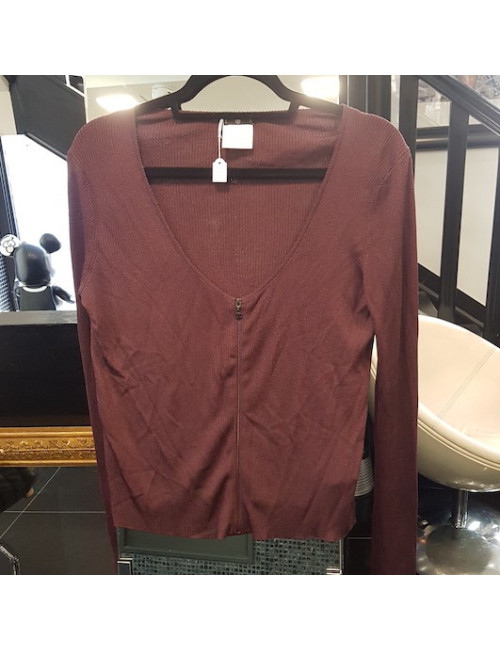 Gilet CHANEL T42 prune 