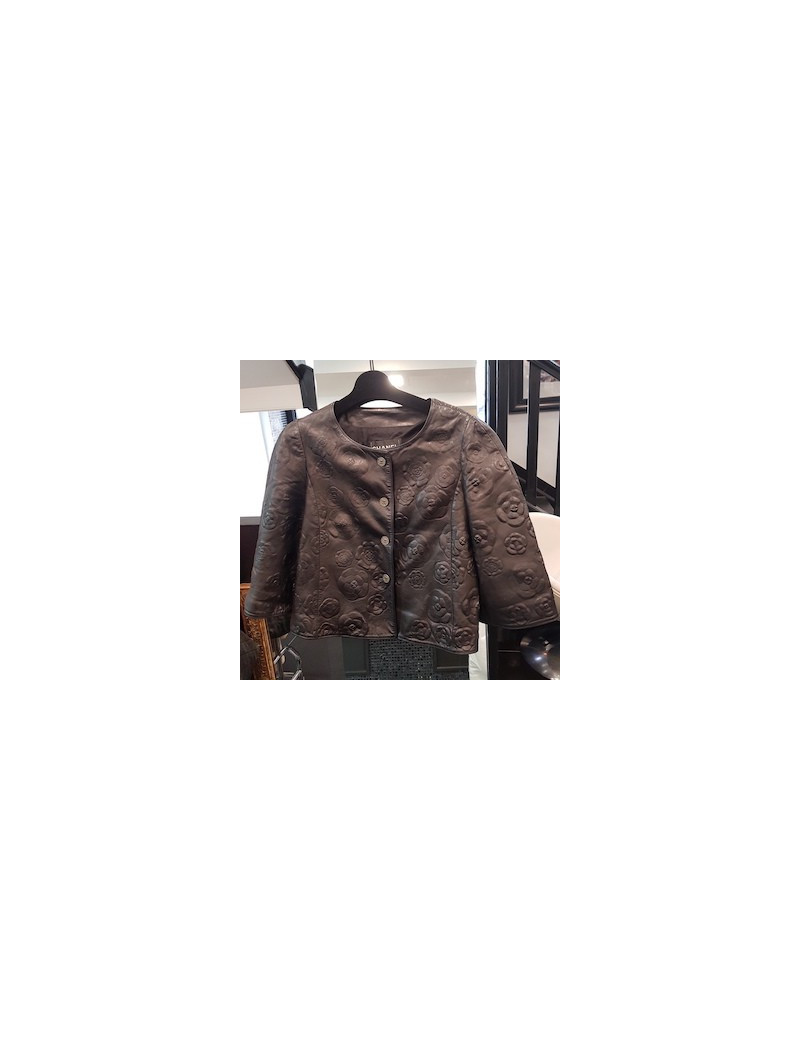 Veste en cuir CHANEL T38