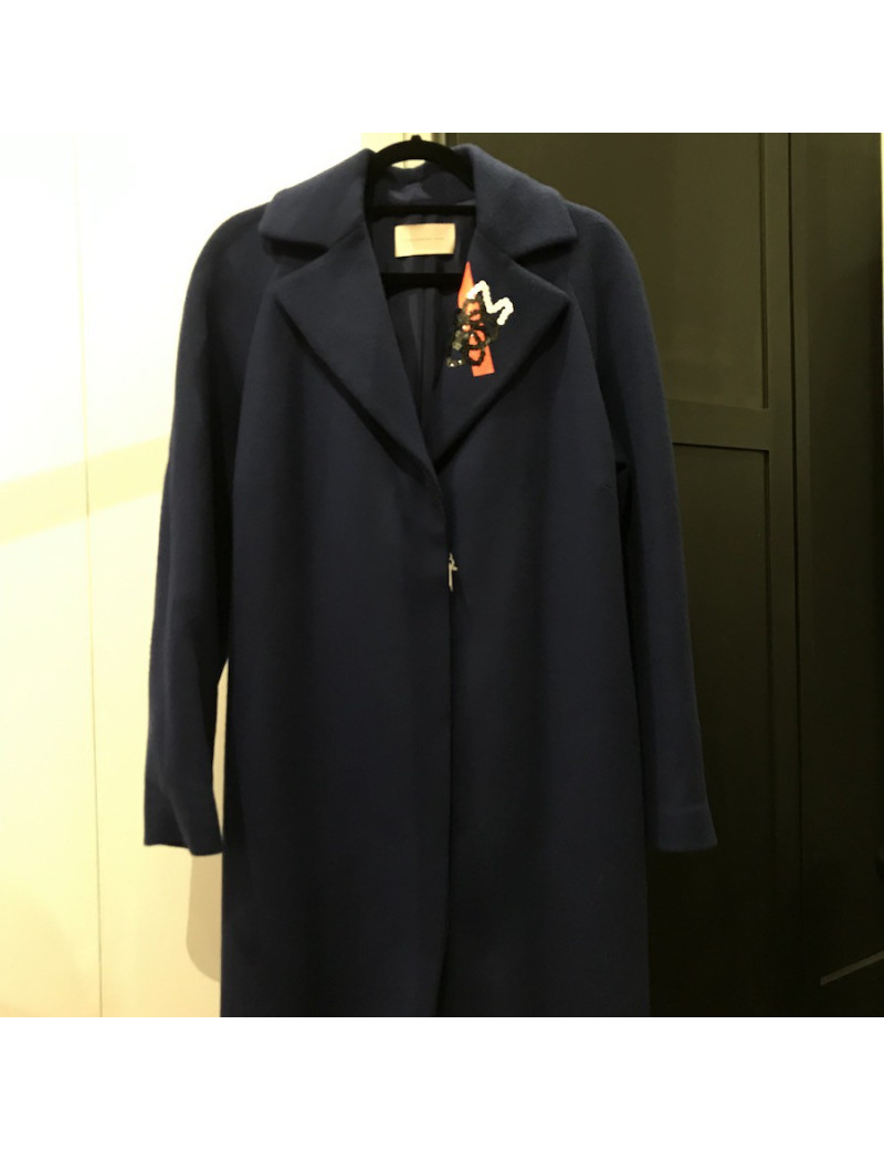 Manteau Christopher Kane bleu en laine T42 IT
