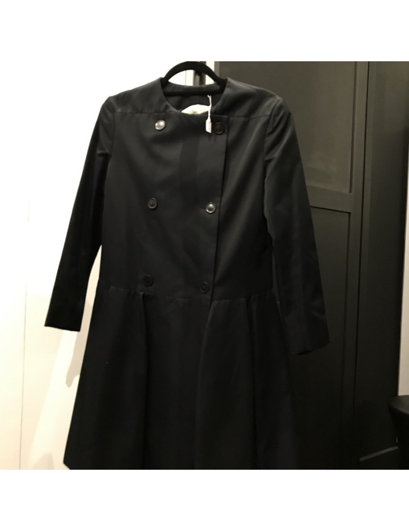  A NETTOYER Manteau RABIH KAYROUZ coton bleu nuit croisé