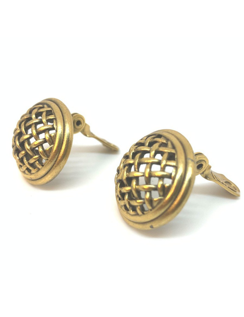 Boucles d'oreille clips SAINT LAURENT Vintage dorés