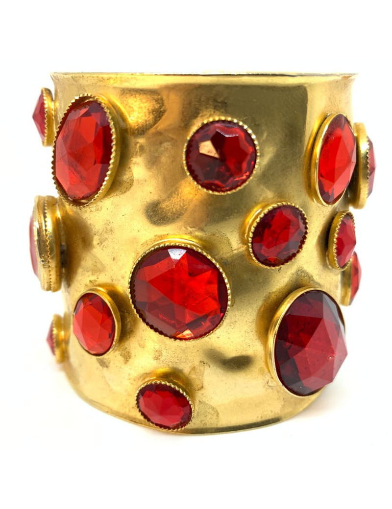 Manchette Chanel rouge et or